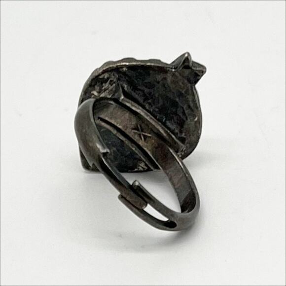 Vintage 60s 70s Fish Shaped Ring Silver Tone Adjustable - Picture 2 of 5